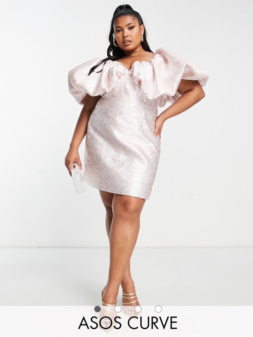 ASOS Metallic Pink Mini Dress